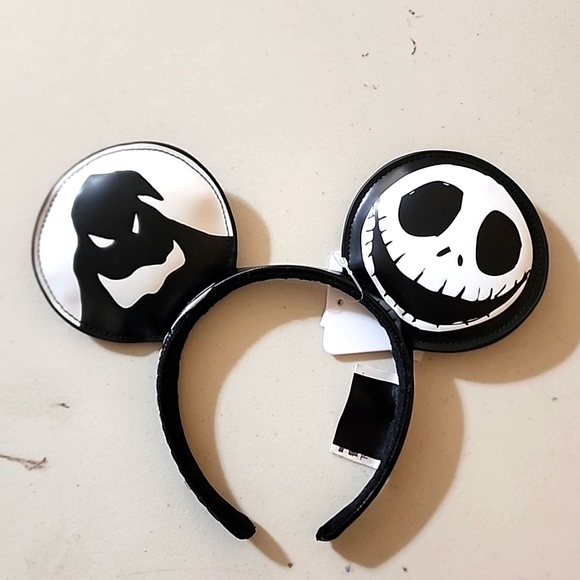 Disney Accessories - Disney Mickey Nightmare Before Christmas Leather Ear Headband NEW